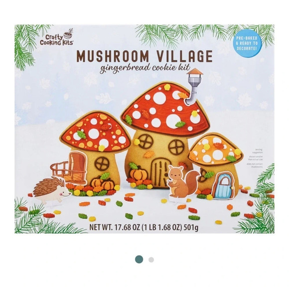 Mushroom Village Gingerbread Cookie Kit, NIB - Picture 1 of 5
